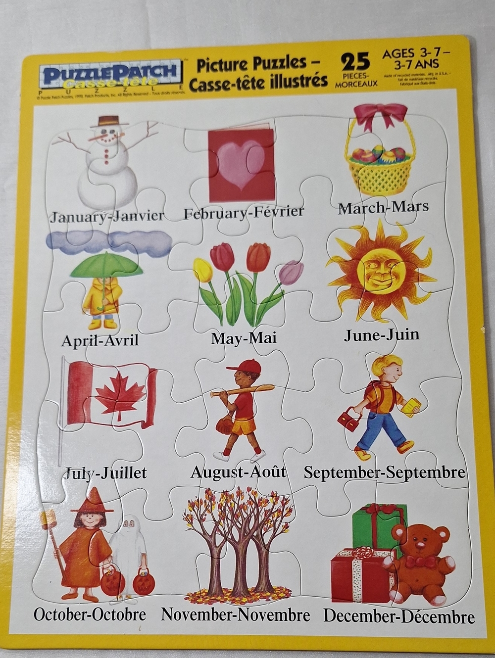 Kids' 25-Piece Months Picture Puzzle - Yellow